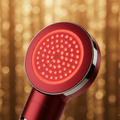Close-up of red light therapy wand LEDs