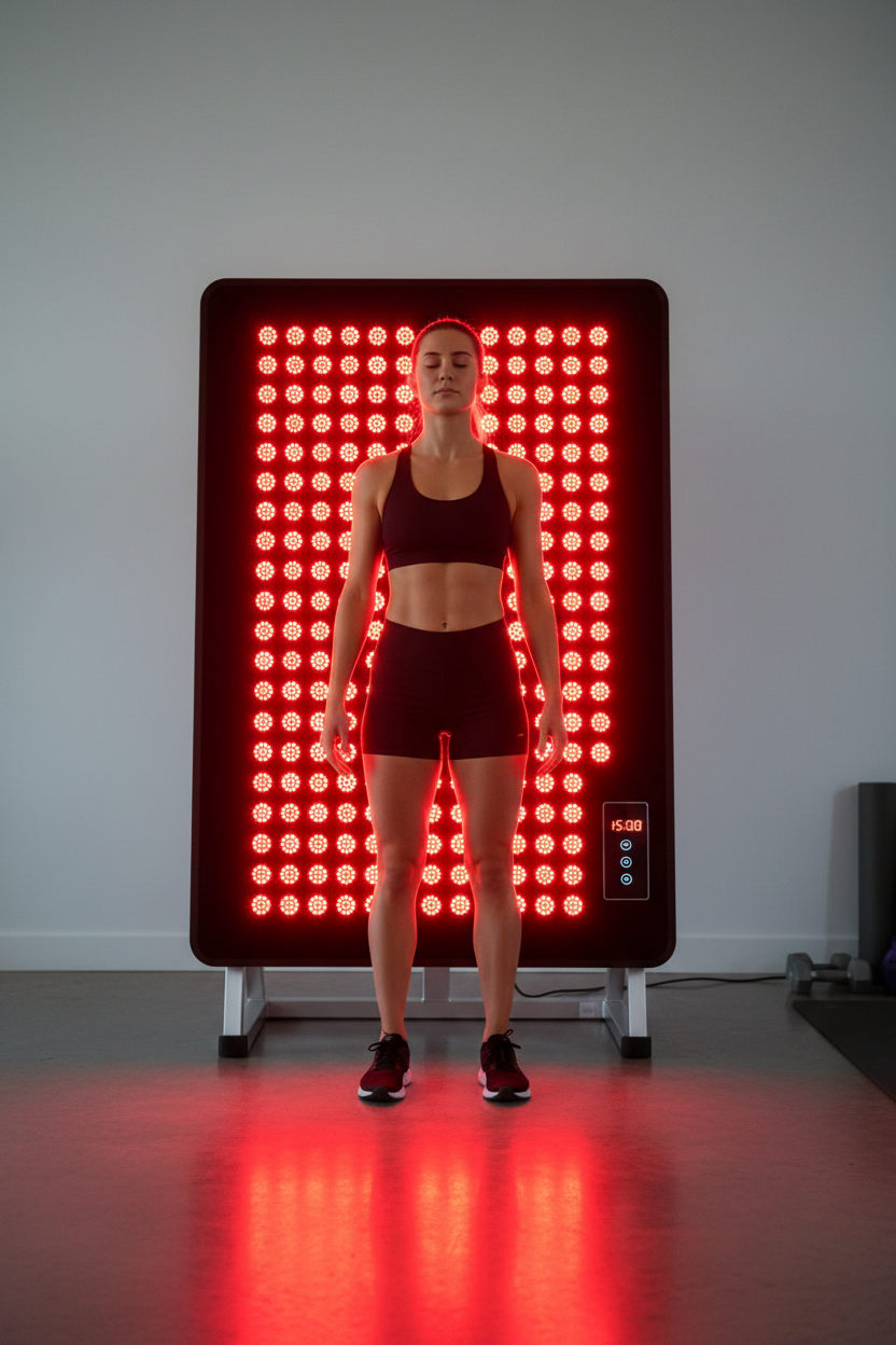 Full body red light therapy panel with 660nm and 850nm LEDs