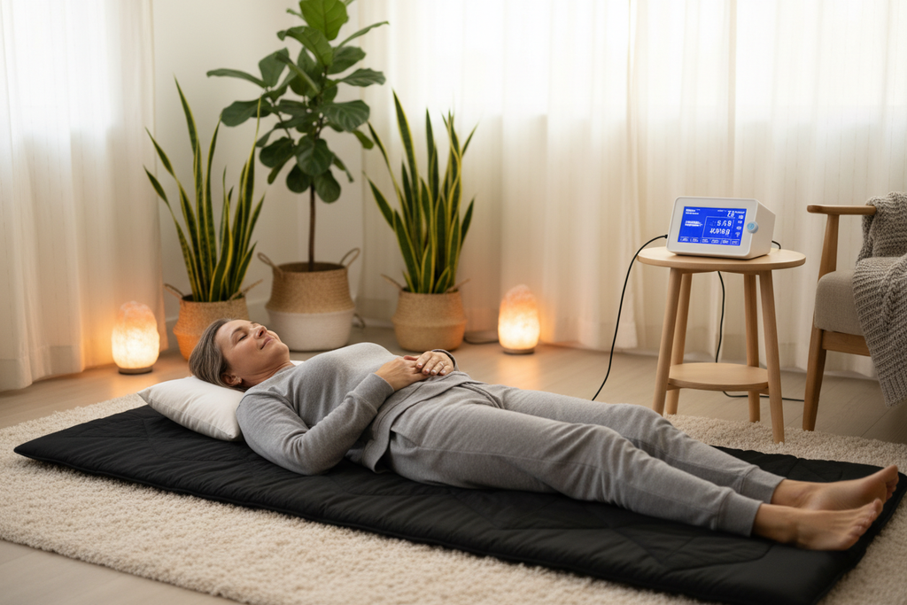 Person on PEMF mat